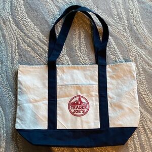 Trader Joe’s Canvas Tote Bag (Large)  - Navy and White